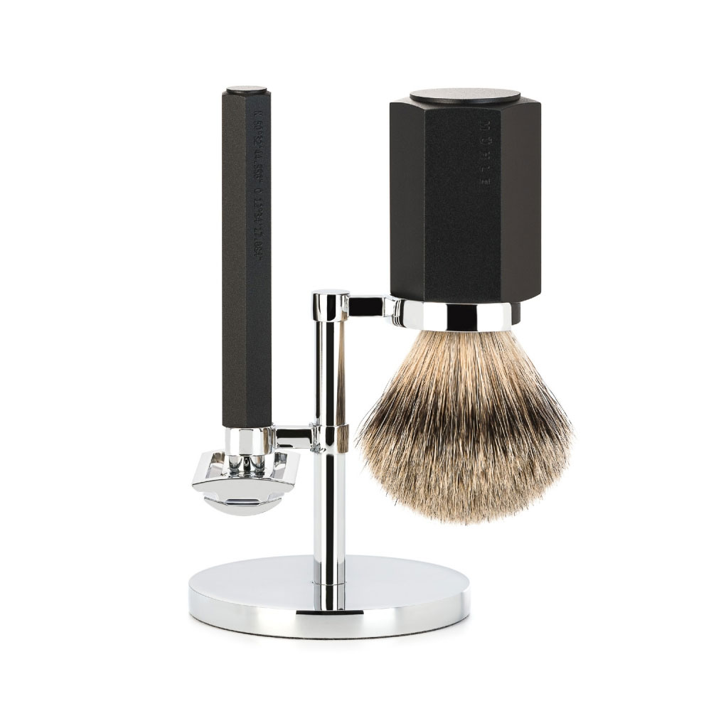 Muehle - Hexagon - Kit de rasage Graphite - Silvertip