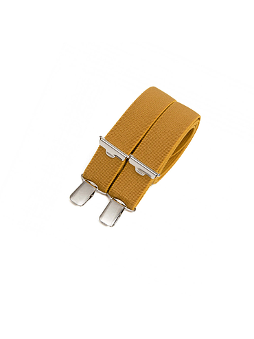 Skinny suspenders with leather details – Curry