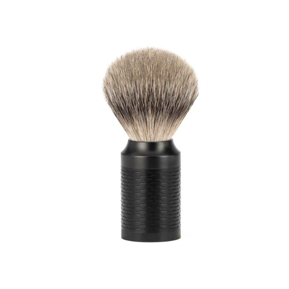 Muehle - Rocca - Shaving brush - Silvertip - Black Inox - 21mm
