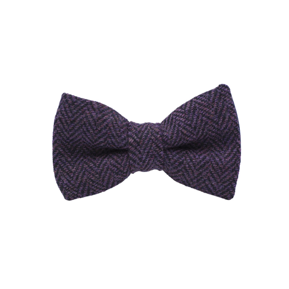 Jaggs - Nœud papillon Tweed "Dundee" - Chevron mauve