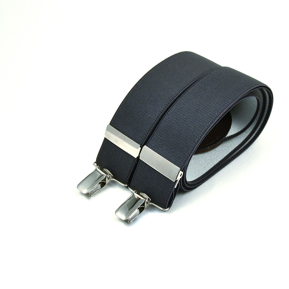 Wide suspenders with clips - Grey