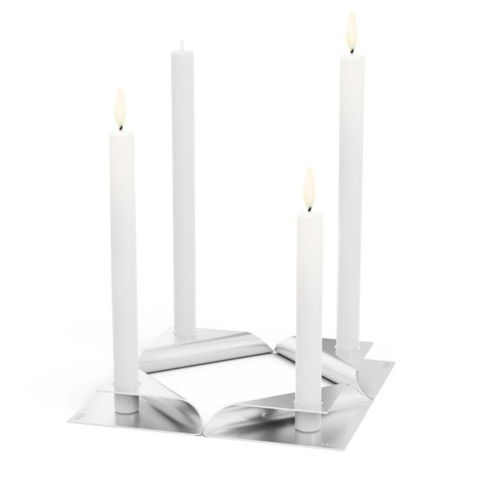 Hofats - SQUARE CANDLE silver (4 pièces)